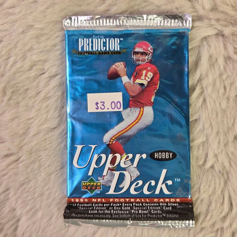 Lot of 7 1995 Upper Deck NFL Football Hobby Packs Sealed Joe Montana 12 Cards EA